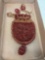 Vintage red glass beaded crocheted cinch purse