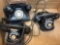three vintage telephones