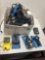 large box of GFG charging cradles and electronics