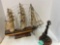 Cutty Shark model ship and woman at the well bronze statue