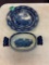 Early Staffordshire blue and white historical plate and small tureen