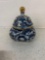 flow blue gold trim covered jar