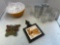Pyrex, vintage glasses, trivets