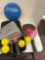 4 paddle Pickleball set and blue basketball