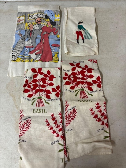 vintage linen hand towels