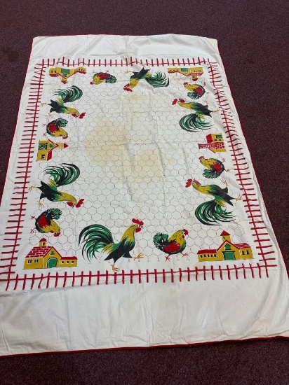 Vintage roosters Farm tablecloth