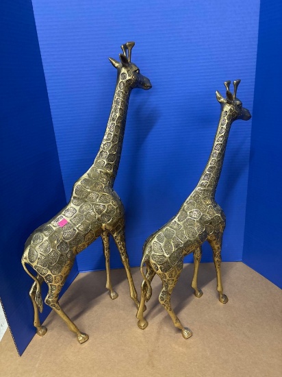Brass giraffes