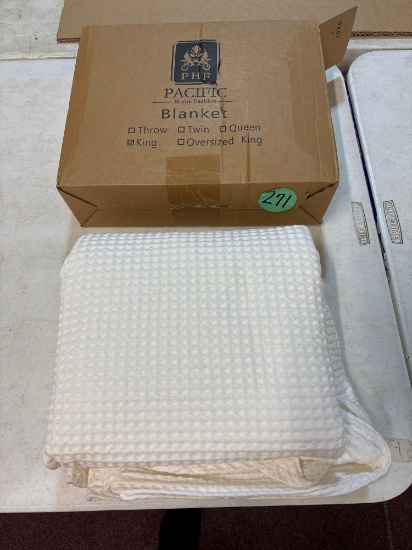New Pacific home fashion king-size white woven blanket