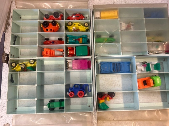 22 plastic cars in case