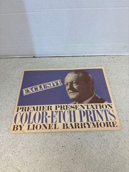 Lionel Barrymore color etch prints
