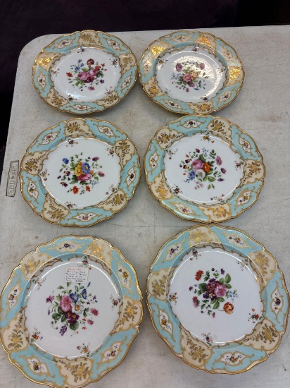 6 Honore Paris plates, 1850s