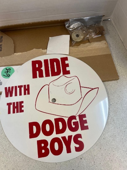vintage original dealership, ride with the Dodge boys, wheel cover with instructions and most
