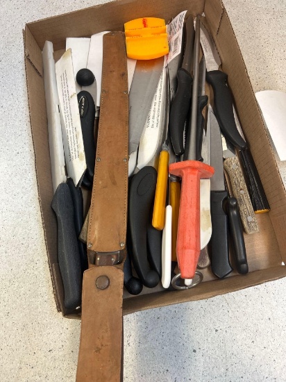 knives all kinds including pampered chef and 2 sharpeners
