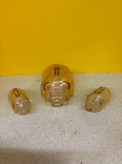 Vintage glass piggy banks