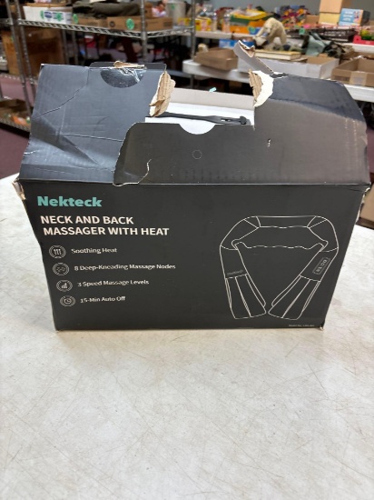 Neck and back massager with heat