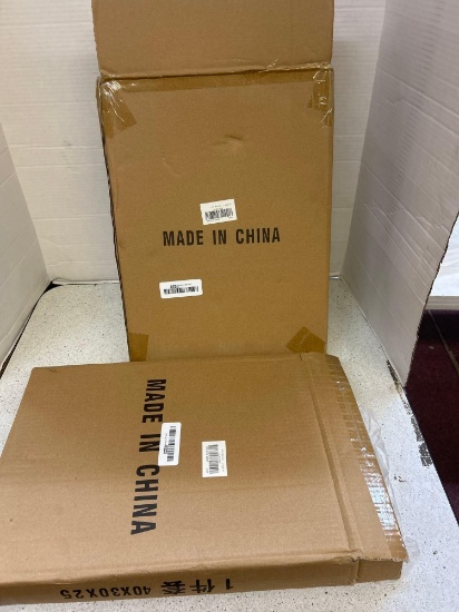 2 plastic storage boxes
