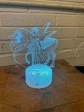 fairy Queen and unicorn fiber optic light with remote changes to 15 colors, flashes, etc.