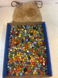 marbles and large vintage bag