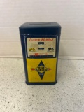 Metal blue Sunoco gasoline bank