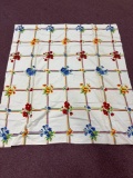 Vintage flowers and fruit tablecloth