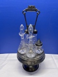 antique silver plated cruet set