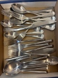 2 sets mid century look stainless flatware