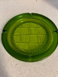 Large green Blenko glass ashtray