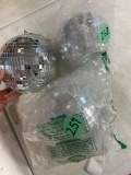 3 reflective, disco balls