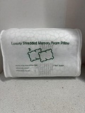 Luxury shredded memory foam pillow, two pack, queen