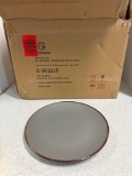 New 12 piece dinnerware set, dark gray