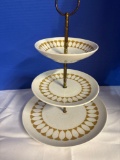 Royal China Viking gold three tier tray