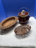 Bean pot carved wood bowls