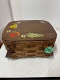 Vintage hand-painted picnic basket dated 1978