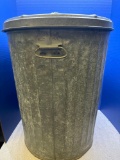 Vintage galvanized waste can