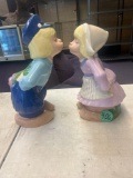 ceramic kissing Dutch boy and girl statues
