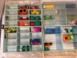 22 plastic cars in case