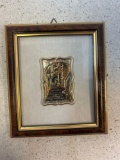 sterling silver plaque in frame, Italian