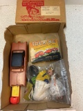 1967 UNEEDA tiny teens doll and clothing, 1963 Chrysler turbine Promo car, touring card game, 20