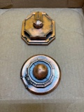 2 Chicago paperweights, metal, aquarium and planetarium