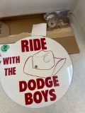 vintage original dealership, ride with the Dodge boys, wheel cover with instructions and most