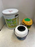 McDonalds tin and vintage pale, happy meal buckets