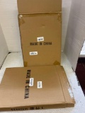 2 plastic storage boxes
