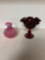 Fenton hobnail cruet, Fenton hobnail red ruffled compote