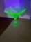 Vintage green uranium glass compote