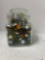 marble collection in glass jar