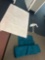 White soft area, rug, and blue green set