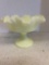 Fenton satin glass compote glows