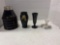 Tiffin Black amethyst Satin vase, LE Smith Black amethyst glass vase