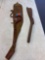 Rough cut, wood, rifle stock and bag