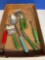 six vintage Greenwood handled kitchen items